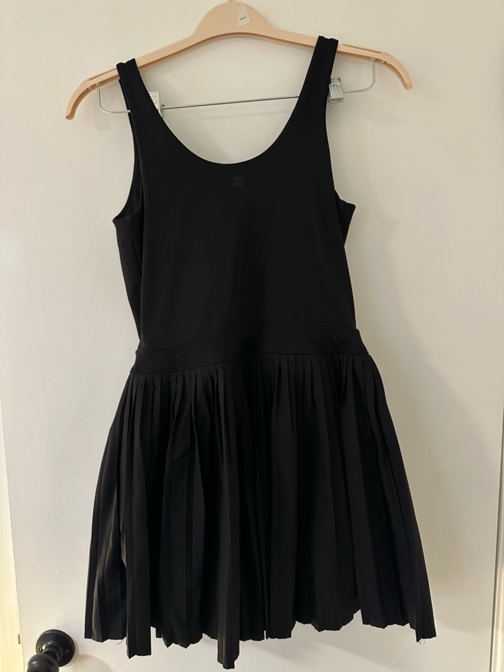 all in motion Black Pleated Tank Mini Dress